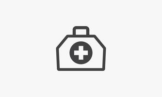 line icon medical bag isolated on white background. vector