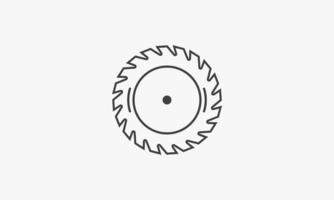 line icon circle saw isolated on white background. vector