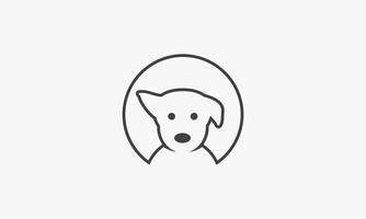 icono de línea círculo cachorro aislado sobre fondo blanco. vector