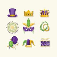 Mardi Gras Carnival Icon Design Element vector