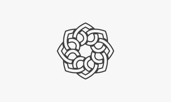 icono de línea mandala entrelazado aislado sobre fondo blanco. vector