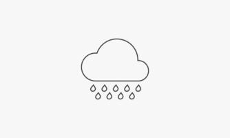 line icon rain icon isolated on white background. vector
