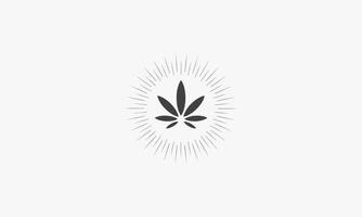 Ilustración de vector de cannabis de rayos sobre fondo blanco. icono creativo.