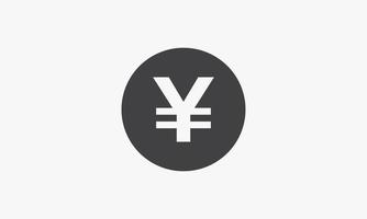 circle icon coin yuan isolated on white background. vector