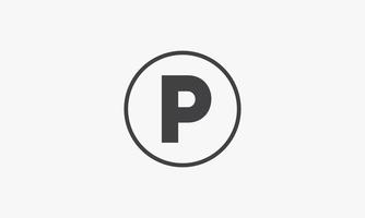 circle line icon symbol parking isolated on white background. vector