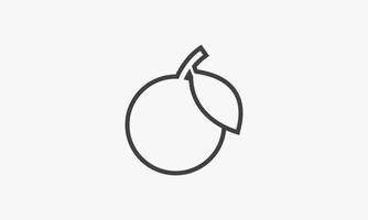 icono de línea naranja fruta aislada sobre fondo blanco. vector