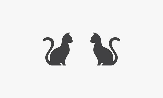 two cats facing each other vector illustration on white background