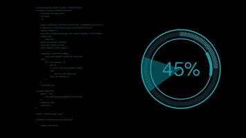 Cyber concept code with loading circle for hacker background photo