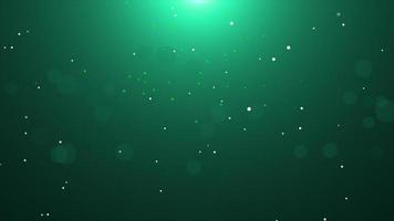 Green falling glow particle with flare  background photo