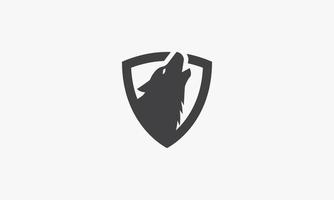 wolf shield. vector illustration on white background.