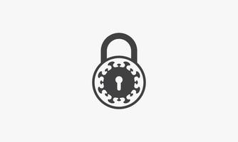 padlock coronavirus vector illustration. creative icon isolated on white background.