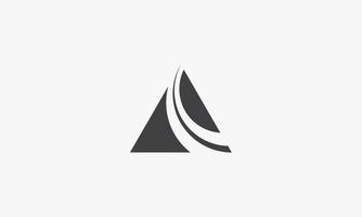el camino al vector de diseño de logotipo de icono de triángulo superior.