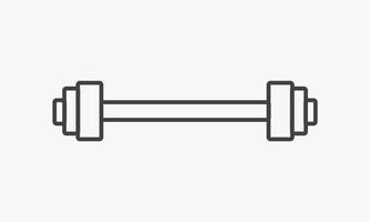 line icon barbell isolated on white background. vector