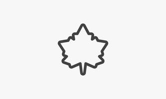 line icon simple maple leaf isolated on white background. vector