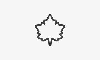 line icon simple maple leaf isolated on white background. vector