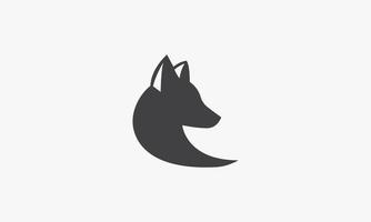 Ilustración de vector de diseño de icono de zorro curvo sobre fondo blanco