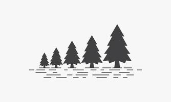 landscape evergreen pine tree. vector illustration.