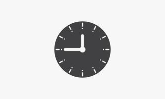 icono de horas de reloj de círculo aislado sobre fondo blanco. vector