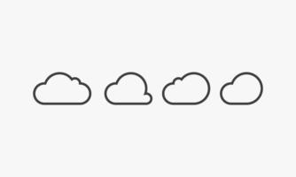 line icon set clouds isolated on white background. vector