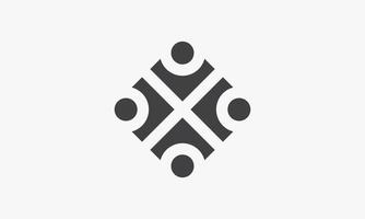 abstract teamwork icon isolated on white background. vector