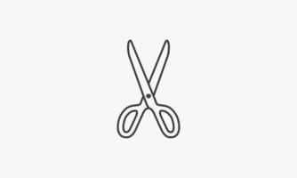 line icon tailor scissors isolated on white background. vector