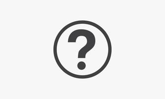 circle line icon question mark isolated on white background. vector