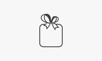 Ilustración de vector de regalo sobre fondo blanco. icono creativo.