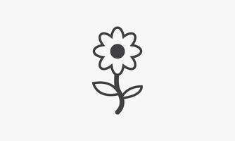 line icon sunflower isolated on white background. vector