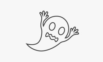 icono de línea fantasma volador aislado sobre fondo blanco. vector