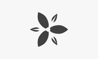 line icon flower jasmine isolated on white background. vector