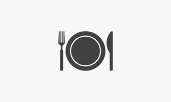 fork knife plate vector illustration on white background. creative icon.