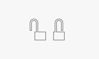 line icon two padlock isolated on white background. vector