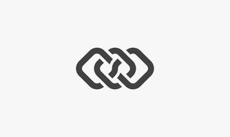 three square bind each other vector illustration on white background. creative icon.