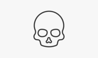 line icon skull isolated on white background. vector