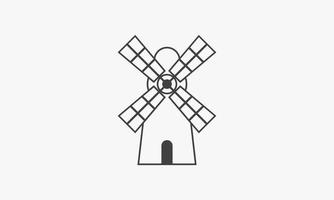 line icon windmill isolated on white background. vector