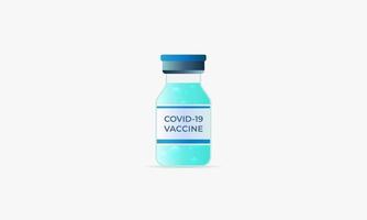 bottle vaccine covid-19. vector illustration. isolated on white background.