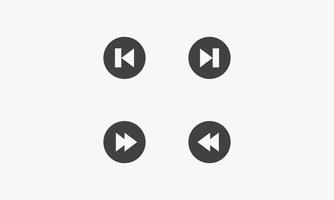 forward backward previous skip icon button vector illustration. isolated on white background.
