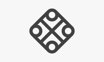 line icon abstract teamwork isolated on white background. vector