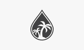oil palm coconut tree icon logo isolated on white background.