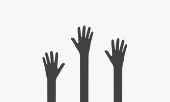 hand raise icon. vector illustration. isolated on white background.