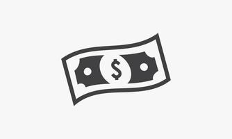 dollar banknotes icon. vector illustration. isolated on white background.