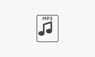 mp3 de línea cuadrada aislado sobre fondo blanco. vector