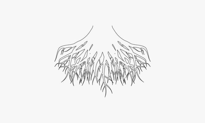 asbtract line icon roots isolated on white background.