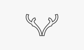 line icon simple antler isolated on white background. vector