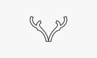 line icon simple antler isolated on white background. vector