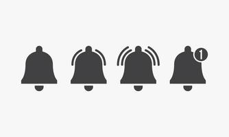 icon set bell notification. vector illustration. isolated on white background.