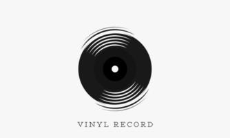 vinyl record logo design vector.