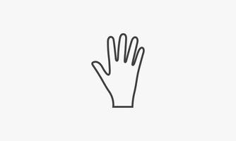 line icon finger hand  isolated on white background. vector