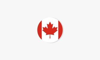 canada circle flag. design vector illustration. isolated on white background.