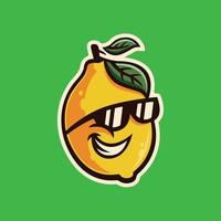 Cool Funky Lemon Face Character For Stickers vector